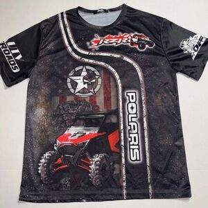 Polaris UTV Off-Road AOP Men’s Large Short Sleeve Shirt Graphic Print 22” X 29”